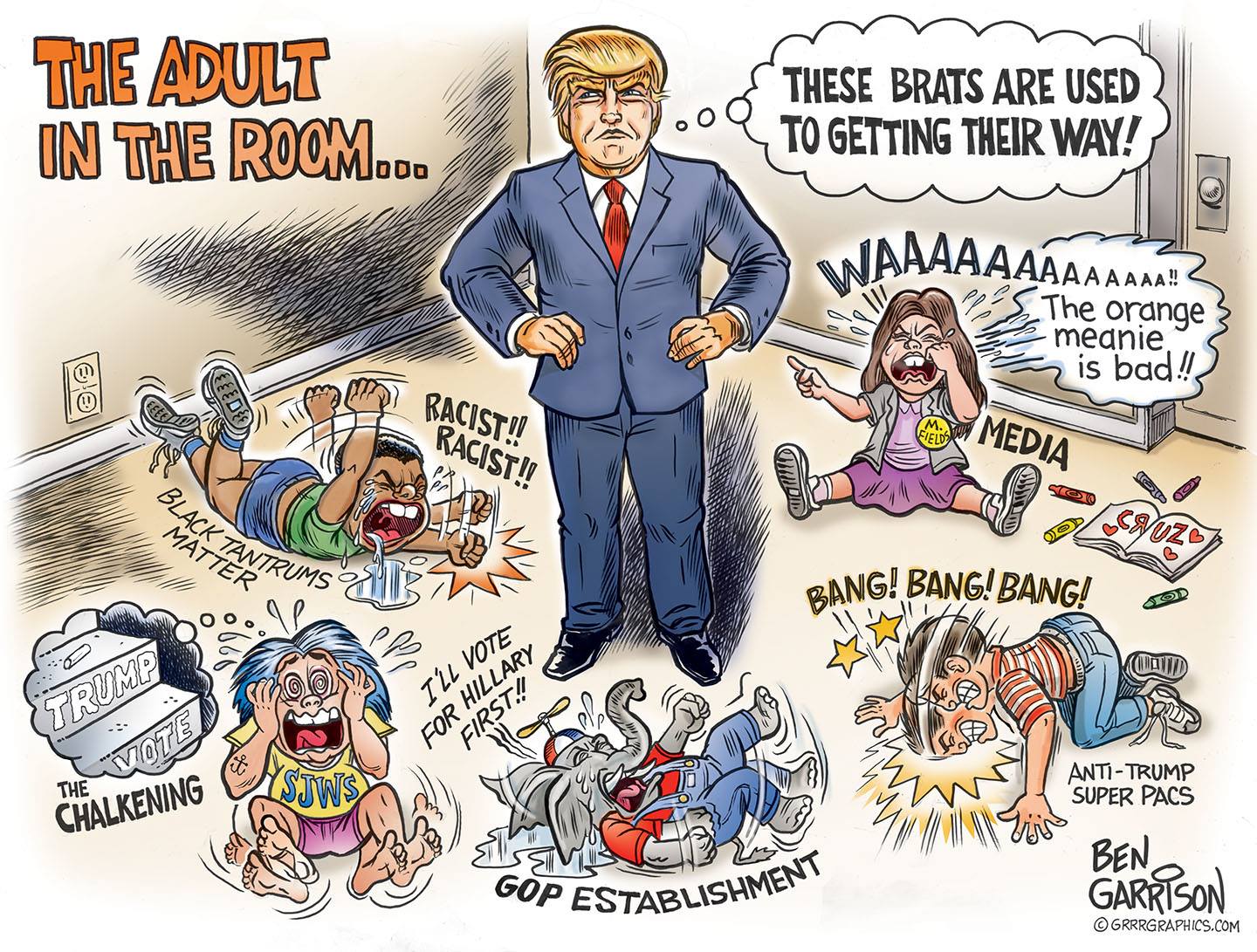 The Adult In The Room By Ben Garrison Donald Trump Know Your Meme 9513