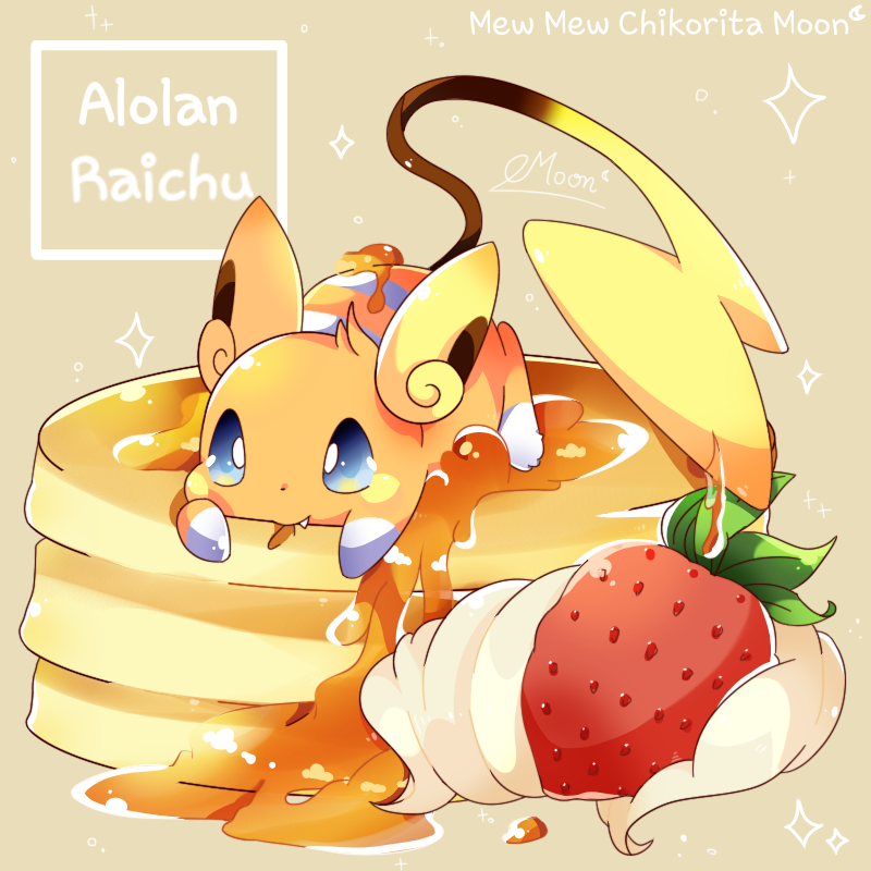 Alolan Raichu chewing on pancakes Pokémon Know Your Meme