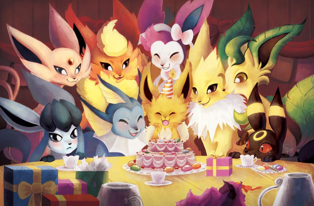eeveelution birthday party by spacesmilodon pokémon happy christmas trailer