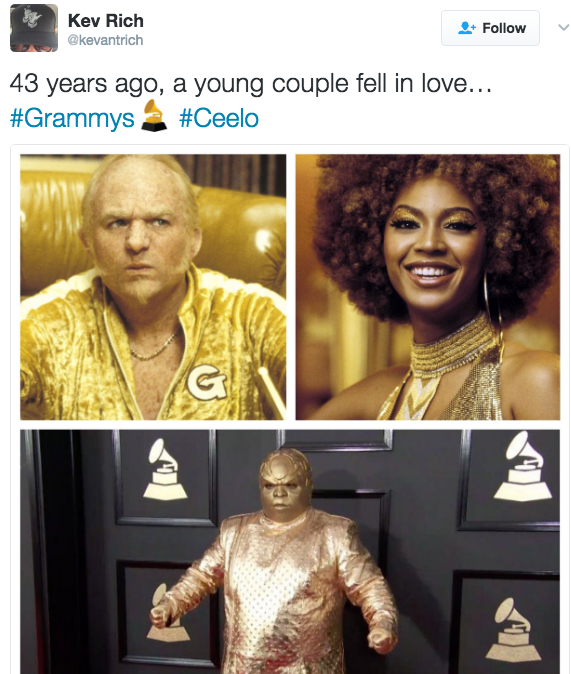 goldmember ceelo ceelo green's grammys outfit know your meme 0eb goldmember ceelo ceelo green's grammys outfit know your meme