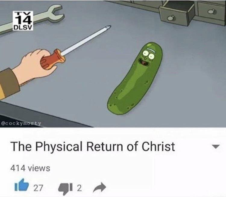 Physical Return of Christ | Pickle Rick | Know Your Meme