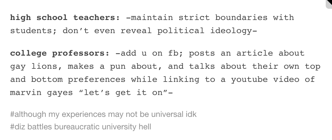 high school versus college