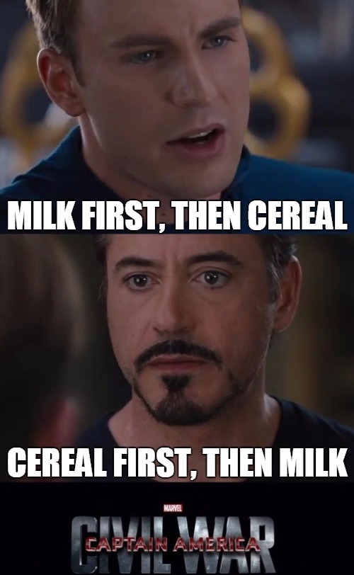 civil war cereal or milk first debate know your meme cb0 civil war cereal or milk first debate know your meme