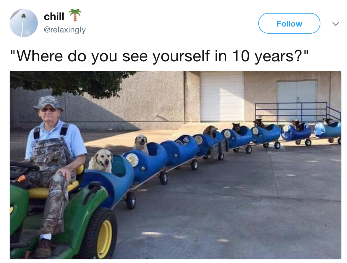 where do you see yourself in ten years