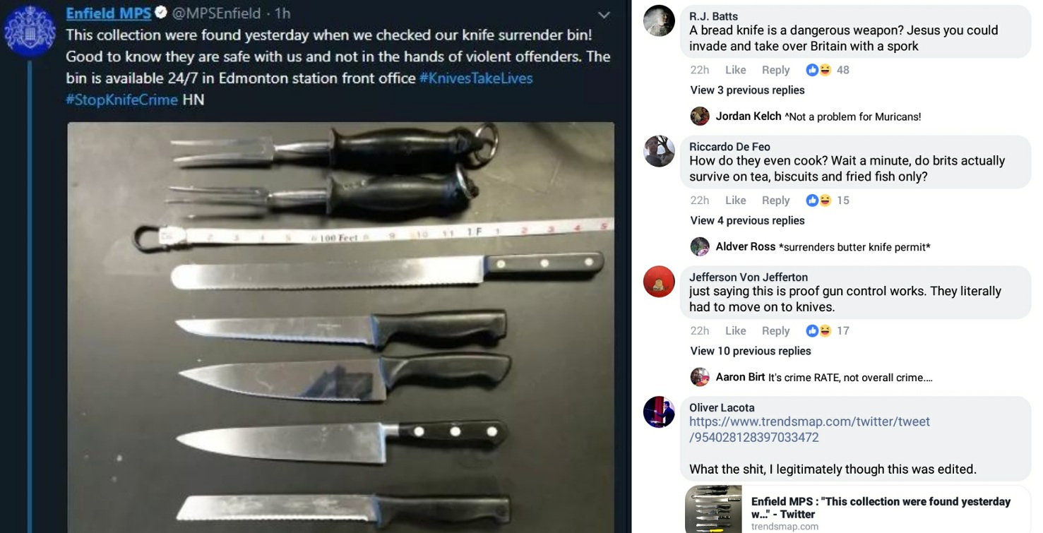 UK Knife Control Gun Control Debate Know Your Meme