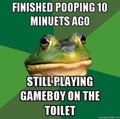 Foul-bachelor-frog-finished-pooping-10-minuets-ago-still-playing-gameboy-on-the-toilet