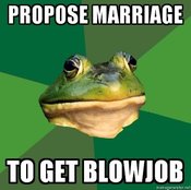 Foul-bachelor-frog-propose-marriage-to-get-blowjob